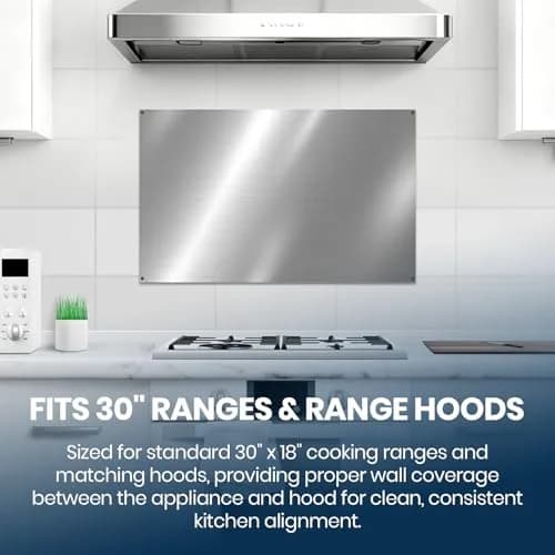 CALPALMY 30" x 18" Stainless Steel Stove Backsplash Panel | Protects Kitchen Walls from Grease & Heat thumbnail 4