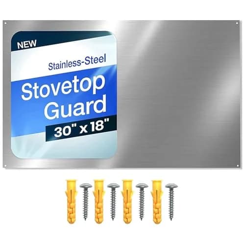 CALPALMY 30" x 18" Stainless Steel Stove Backsplash Panel | Protects Kitchen Walls from Grease & Heat thumbnail 1