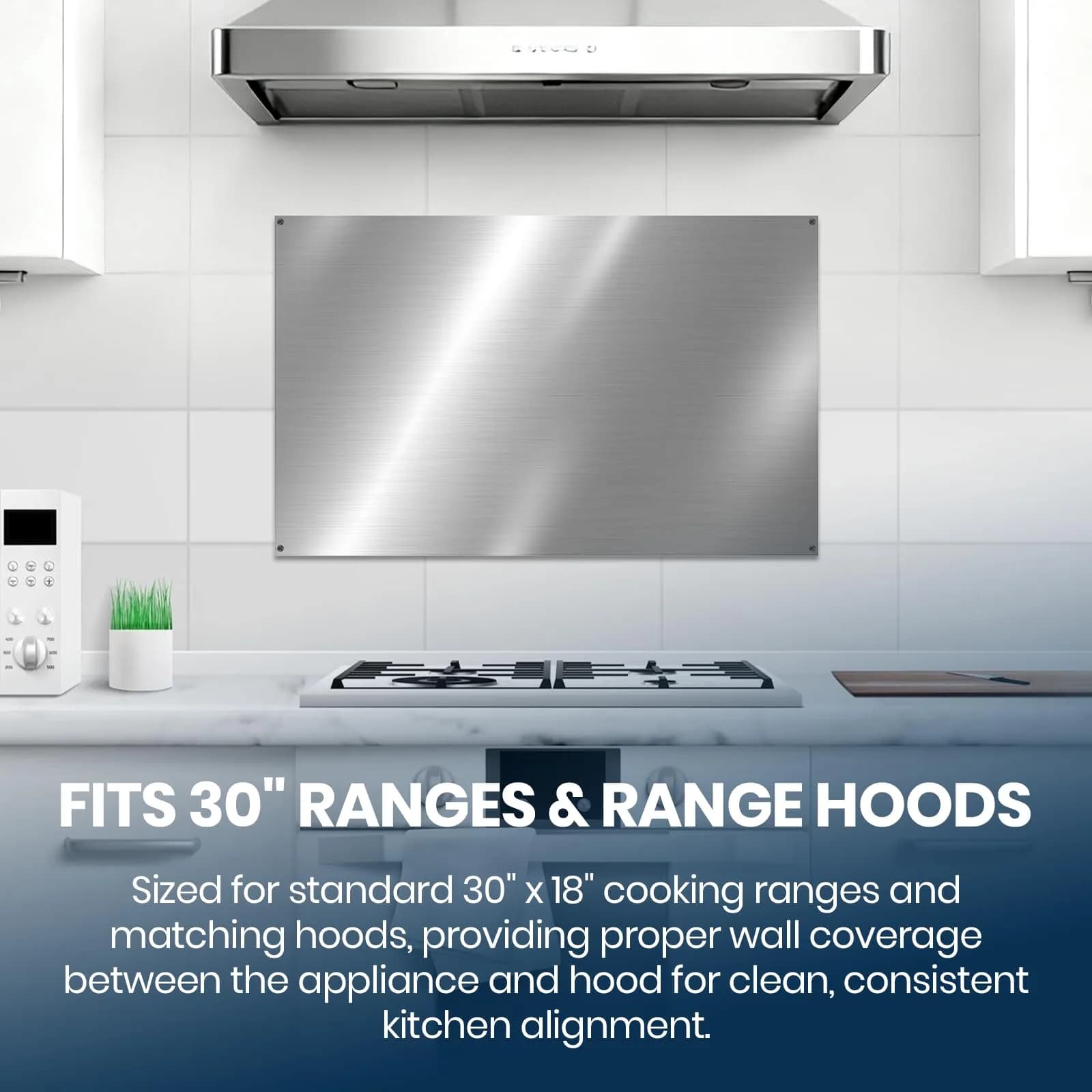 CALPALMY 30"x18" Reversible Stainless Steel Stove Backsplash Panel – Easy Install Splatter Guard - view 4