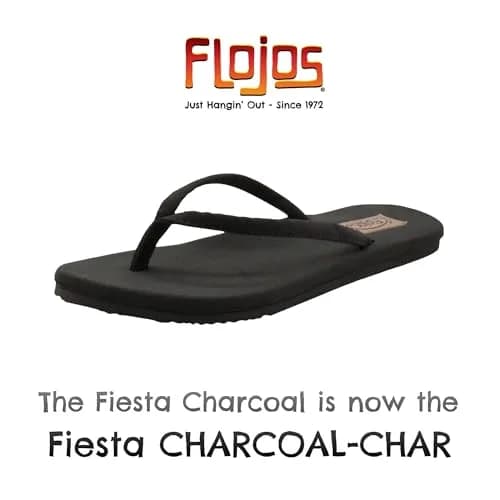 Flojos Womens Fiesta Sandal, Charcoal/Charcoal, 11 M US | Cushioned EVA Footbed & Arch Support thumbnail 2