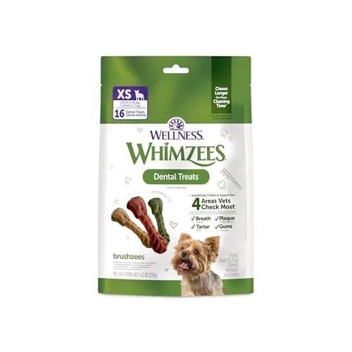 Whimzees Natural Dog Dental Treat XS 4.2 oz (119 g) | VOHC Accepted Chews for Clean Teeth & Fresh Breath thumbnail 1