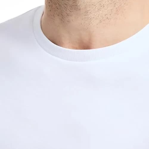 SAKS FIFTH AVENUE Men's Short Sleeve Classic Luxe Jersey Crewneck T-Shirt, Premium Cotton Knit Top, Classic-Fit & Richly Detailed, White, M thumbnail 2
