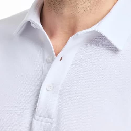 SAKS Fifth Avenue Men's Short Sleeve Textured Pique Polo, Premium Cotton Blend Knit Top, S thumbnail 2