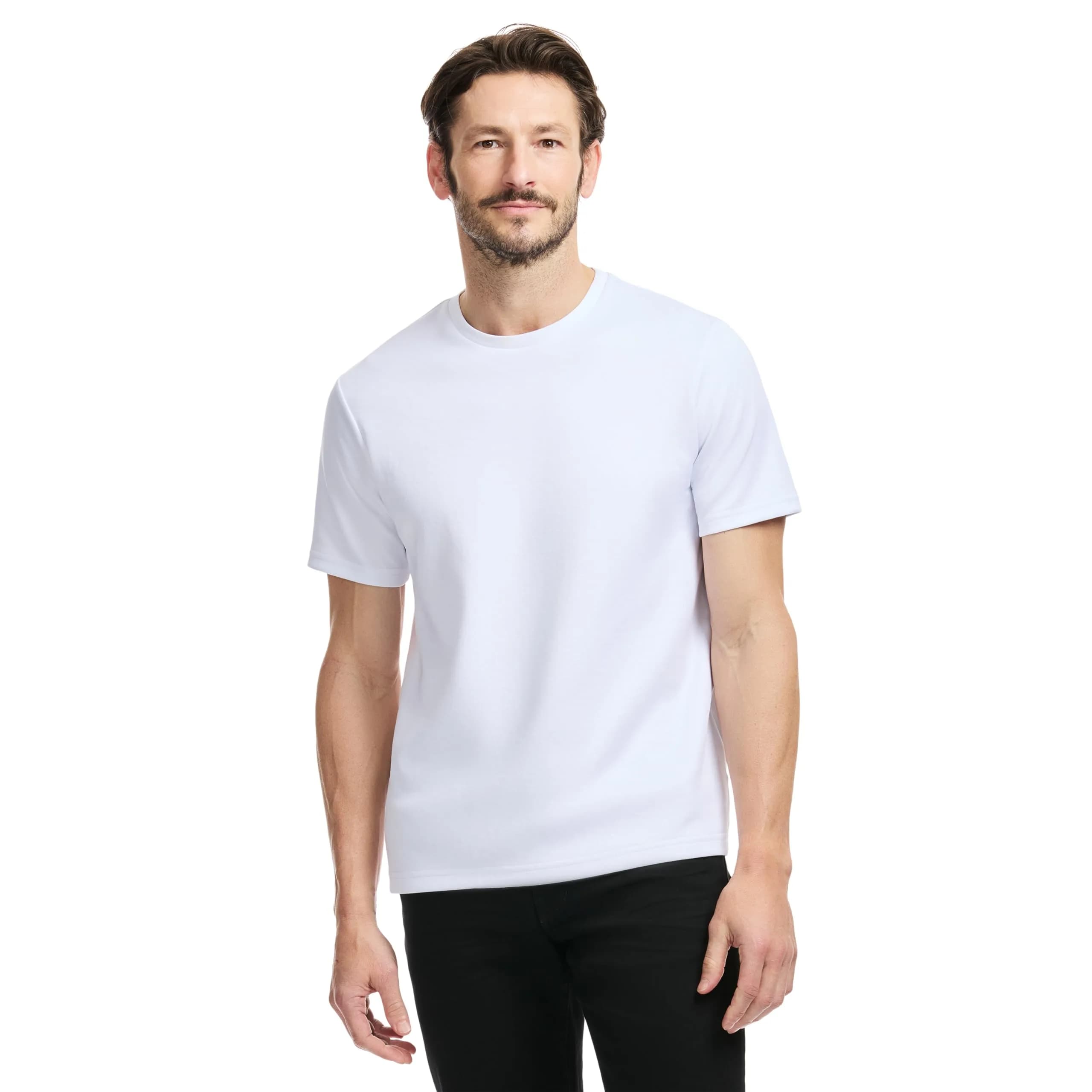 SAKS FIFTH AVENUE Men's Short Sleeve Classic Luxe Jersey Crewneck T-Shirt, Premium Cotton Knit Top, XS
