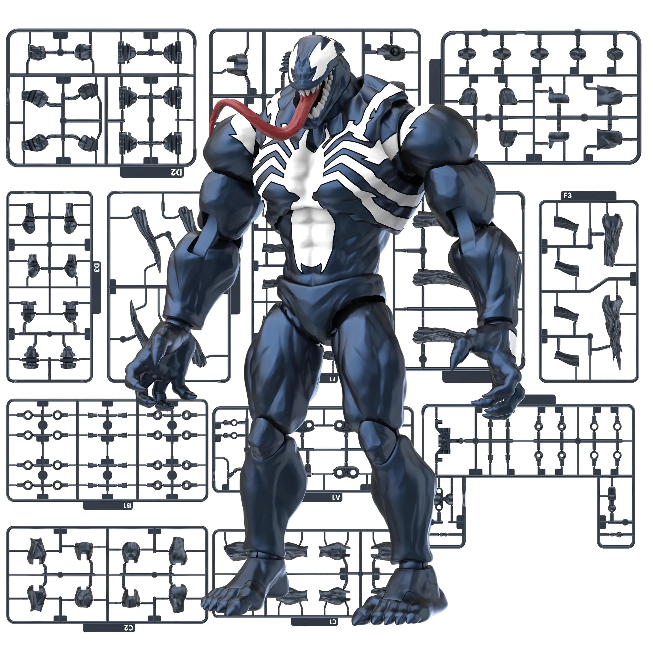 BLOKEES Champion Class - Marvel Rivals Venom Model Kit 6 Inch | 90 Points Articulation, No Tools, Ages 14+