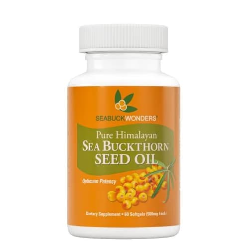SeabuckWonders Organic Sea Buckthorn Seed Oil 60 Softgels | Omega 3, 6 & 9 Support for Skin & Hair thumbnail 1