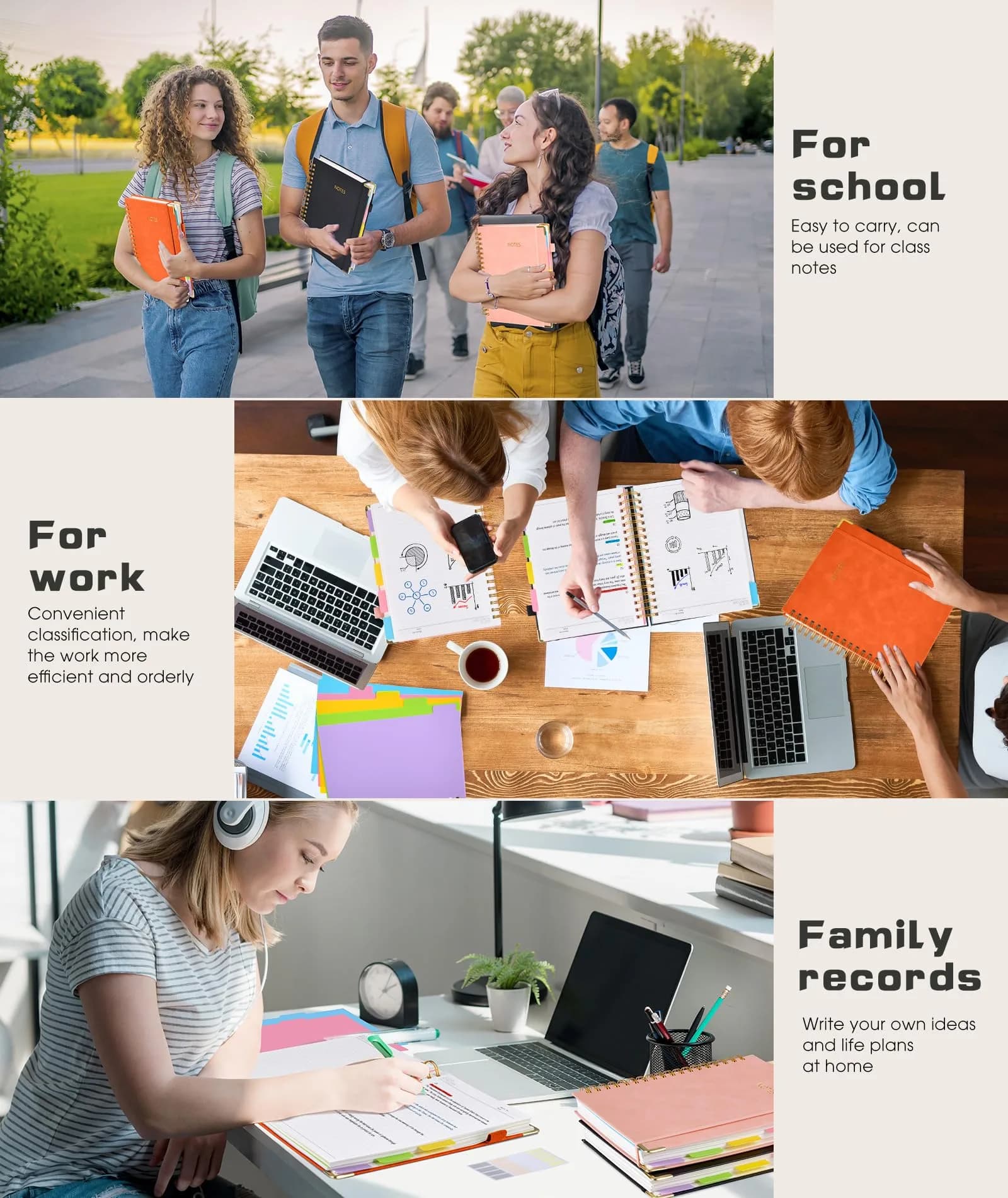 dilitego Hardcover Spiral Notebook 8.5"x11" (300 Pages, Orange) | Acid-Free Paper for Smooth Writing - view 7