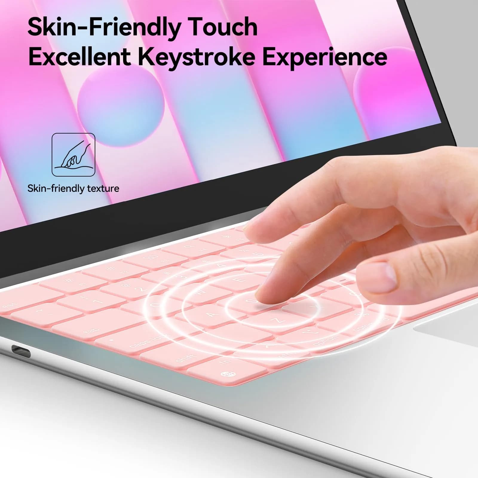 EooCoo Pink Keyboard Cover Skin Protector for MacBook Pro 14/16 & Air 13/15 Inch | US Layout - view 5