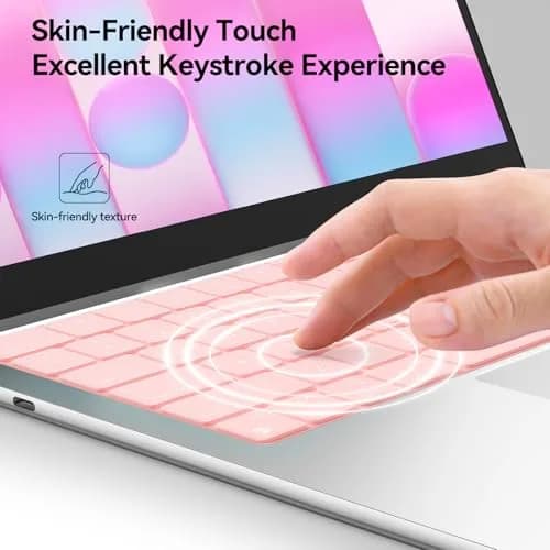 EooCoo Pink Keyboard Cover Skin Protector for MacBook Pro 14/16 & Air 13/15 Inch | US Layout thumbnail 5