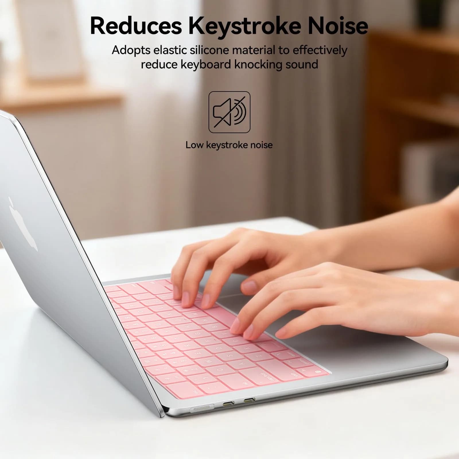 EooCoo Pink Keyboard Cover Skin Protector for MacBook Pro 14/16 & Air 13/15 Inch | US Layout - view 2