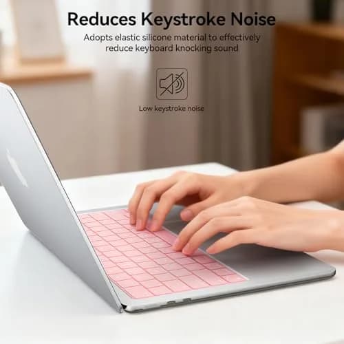 EooCoo Pink Keyboard Cover Skin Protector for MacBook Pro 14/16 & Air 13/15 Inch | US Layout thumbnail 2