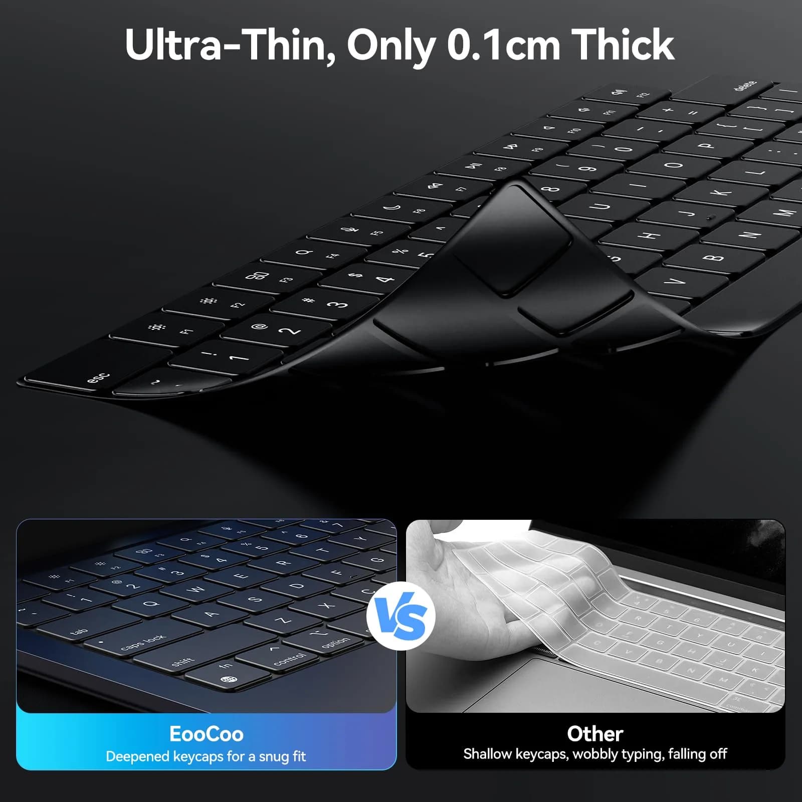 EooCoo Clear Keyboard Cover Skin Protector for MacBook Pro 14/16" & Air 13/15" | Ultra-Thin TPU - view 3