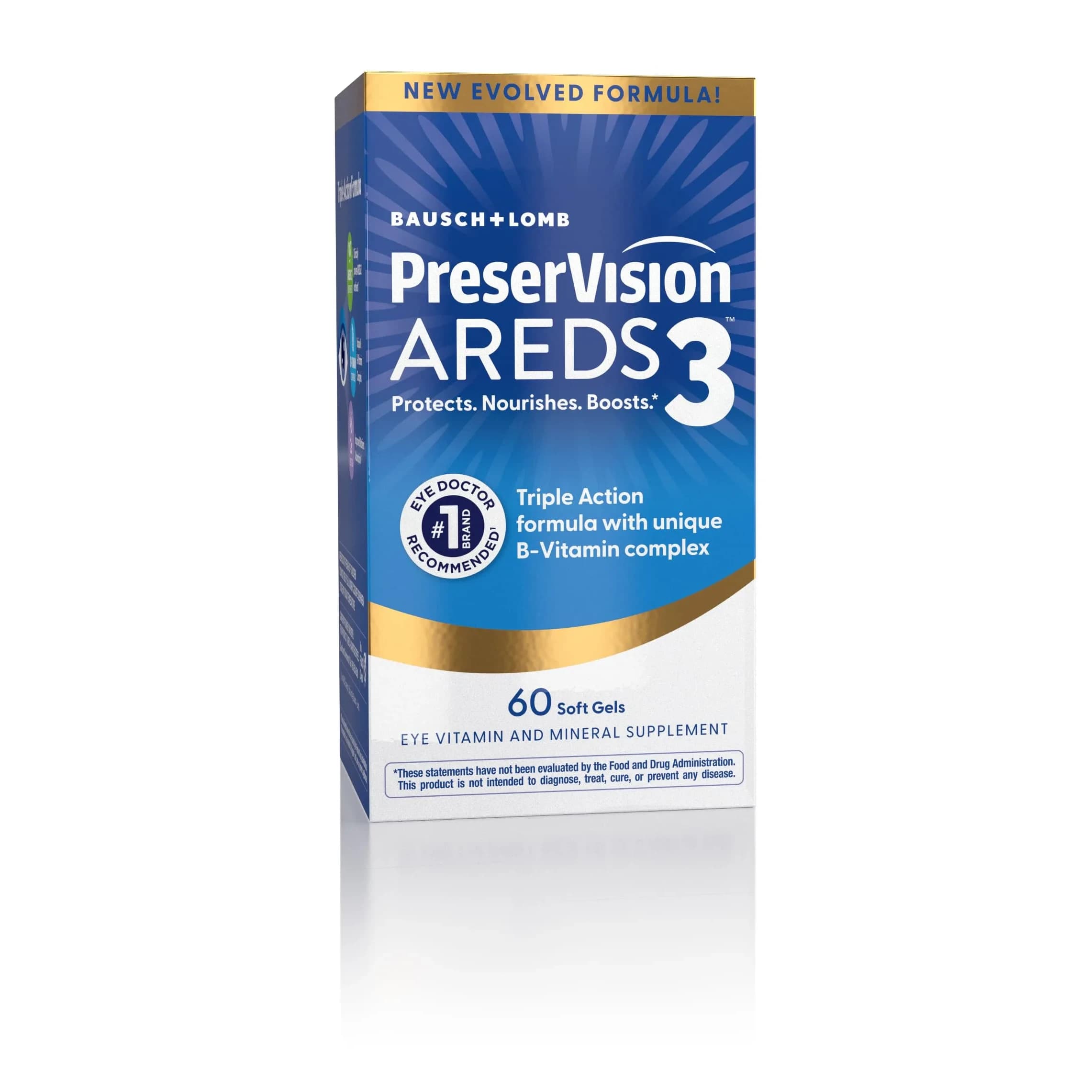 PreserVision AREDS3 Eye Vitamins Macular Supplement 60 Softgels | Supports Macular Health with AREDS2 Nutrients & B-Vitamins