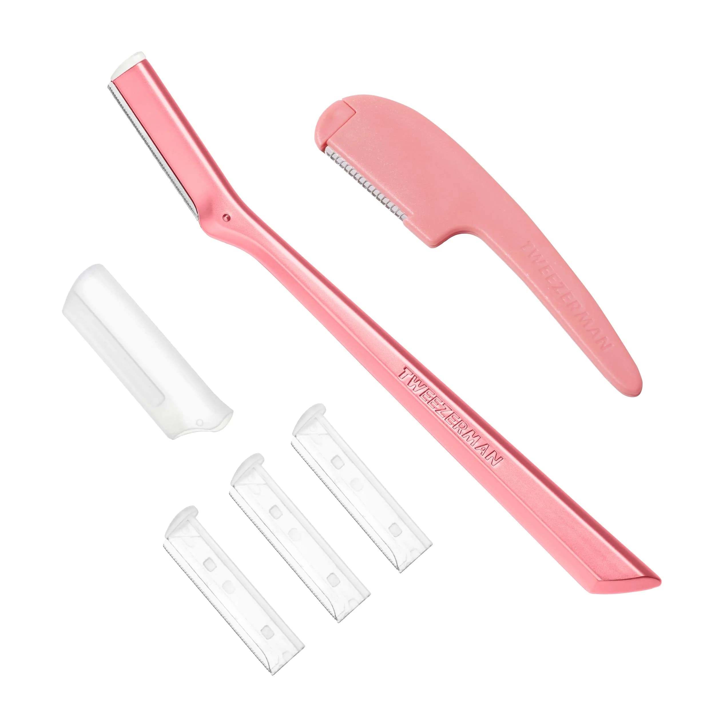 Tweezerman Tea Rose Prep & Plane Facial Razor Set with 3 Replacement Blades - main product image