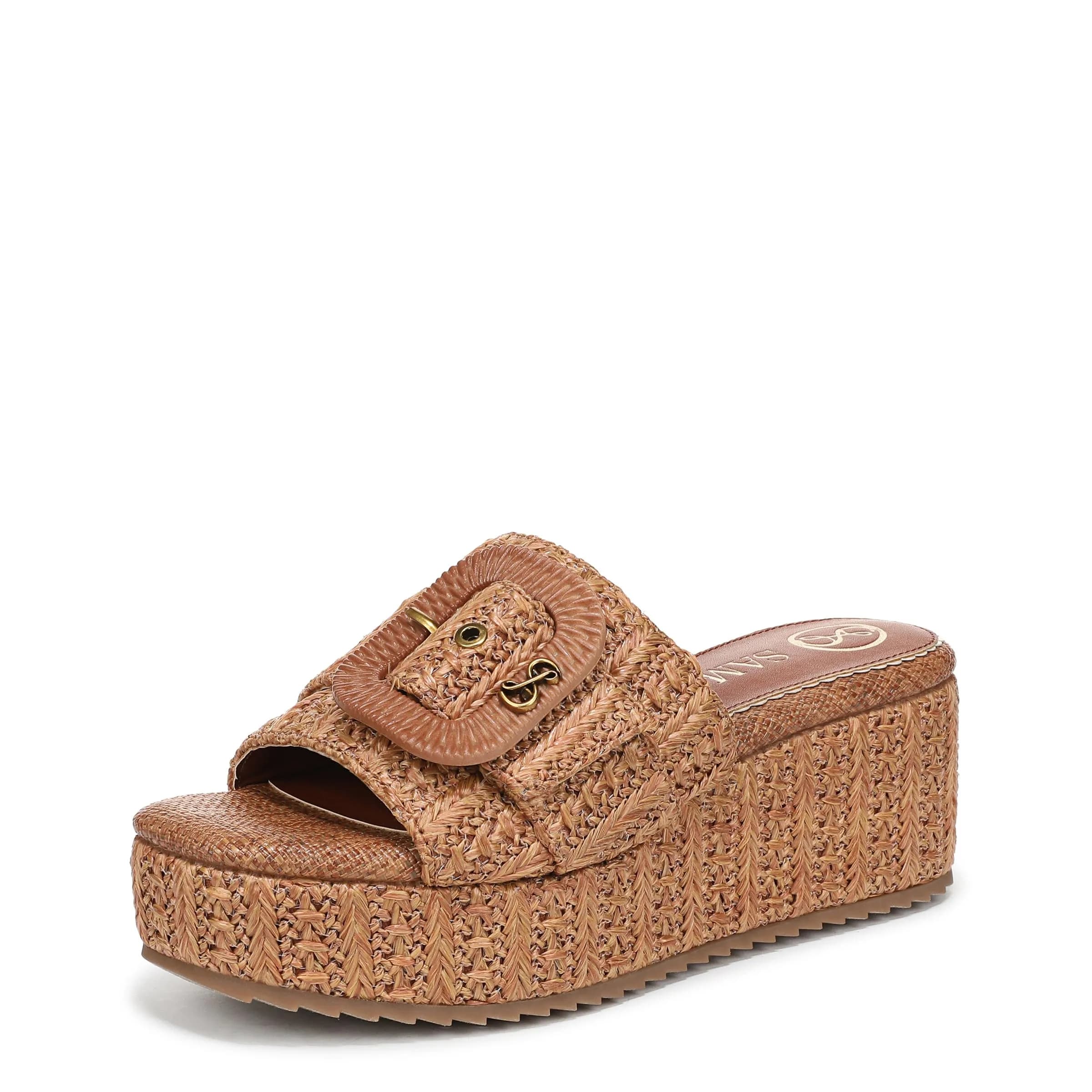 Sam & Libby Crysta Wedge Sandal Light Cuoio Brown 8.5 Medium | Elegant Summer Wedge with 2.375 Inch Heel — Cuoio