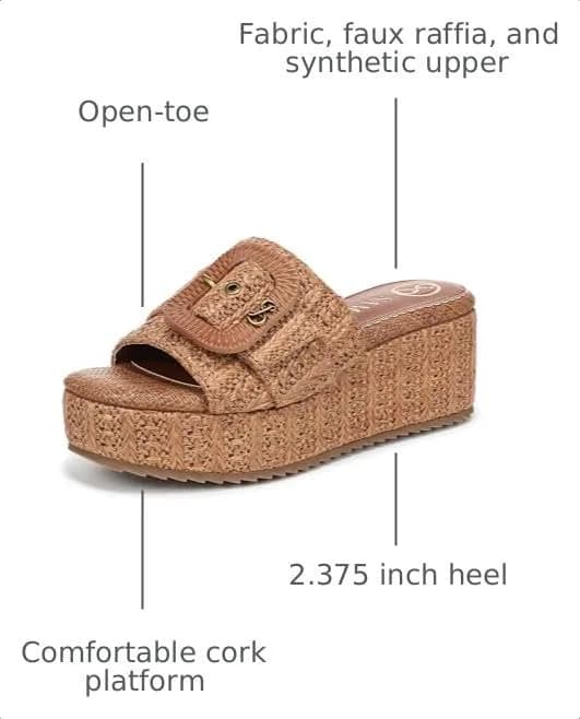 Sam & Libby Crysta Women's Wedge Sandal, Cuoio, US 7 | Elegant Summer Slip-On thumbnail 4
