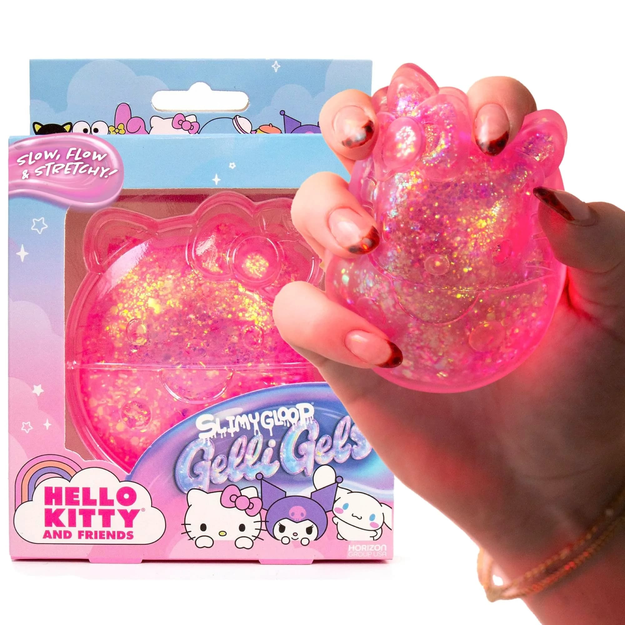 Hello Kitty Gelli Gels Squishy Toy with Glitter | Slow Rising Sensory Fidget