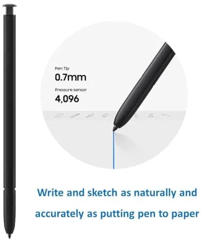 TYHJ S Pen S23 Ultra Replacement Stylus Pen for Samsung Galaxy S23 Ultra 5G with 4096 Pressure Levels & Cream Accent Top | 0.7mm Nibs Included thumbnail 5