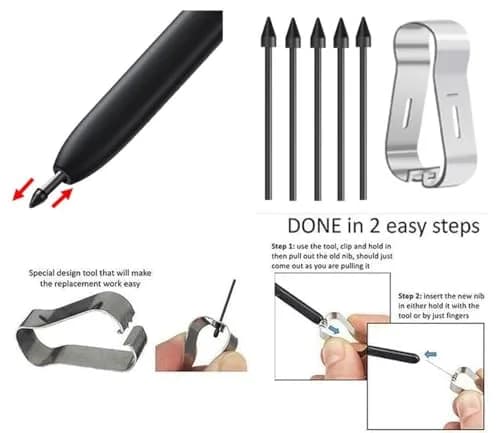 TYHJ S Pen Cream Replacement Stylus for Samsung Galaxy S23 Ultra 5G | 4096 Pressure Levels + 3 Nibs - view 3