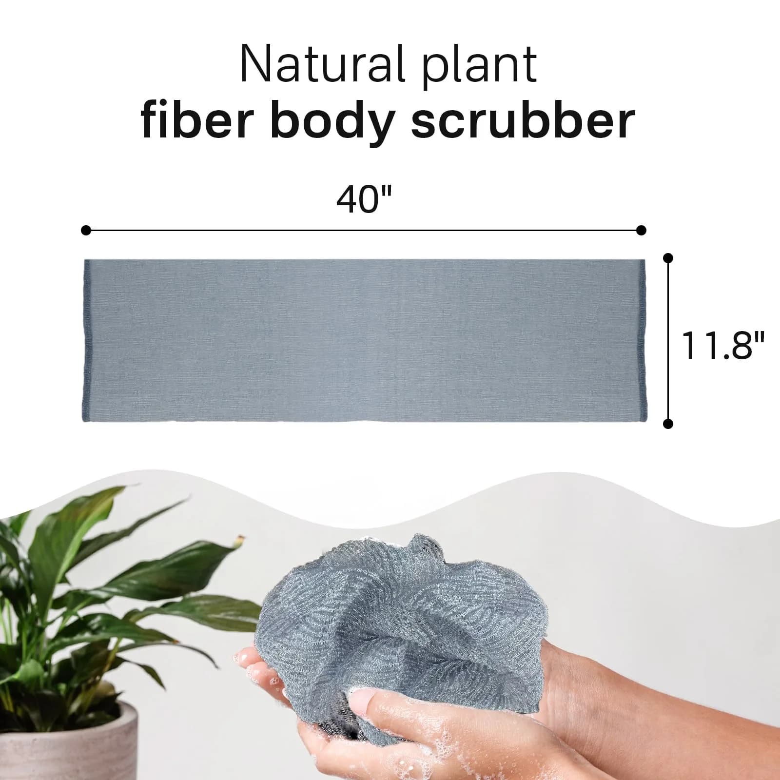 Yiclick Exfoliating Washcloth Towel 3-Pack, 85cm (34.5 inch) Long Back Scrubber | Replaces Loofah for Deep Cleansing - view 6