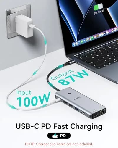 MOKiN USB C Docking Station Dual Monitor 2 HDMI | 13-in-1 Multiport Hub with 100W PD thumbnail 8
