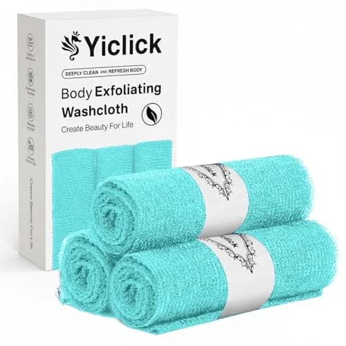 Yiclick Exfoliating Washcloth Towel Set 3 Pieces | Korean Body Scrubber for Shower Bath