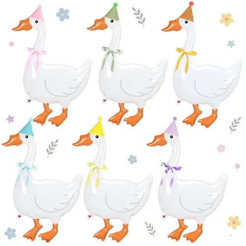 Gejoy Silly Goose Birthday Balloons 32 Inch (6 Pack) | Farm Theme Party Decor thumbnail 1