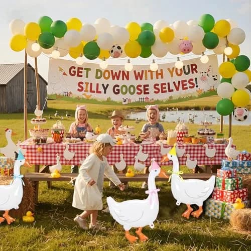 Gejoy Silly Goose Birthday Balloons 32 Inch (6 Pack) | Farm Theme Party Decor thumbnail 7