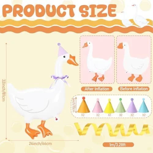 Gejoy Silly Goose Birthday Balloons 32 Inch (6 Pack) | Farm Theme Party Decor thumbnail 2