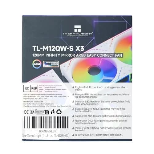 Thermalright TL-M12QW-S X3 White 120mm ARGB Case Fans 3-Pack | 2000RPM PWM Airflow thumbnail 9