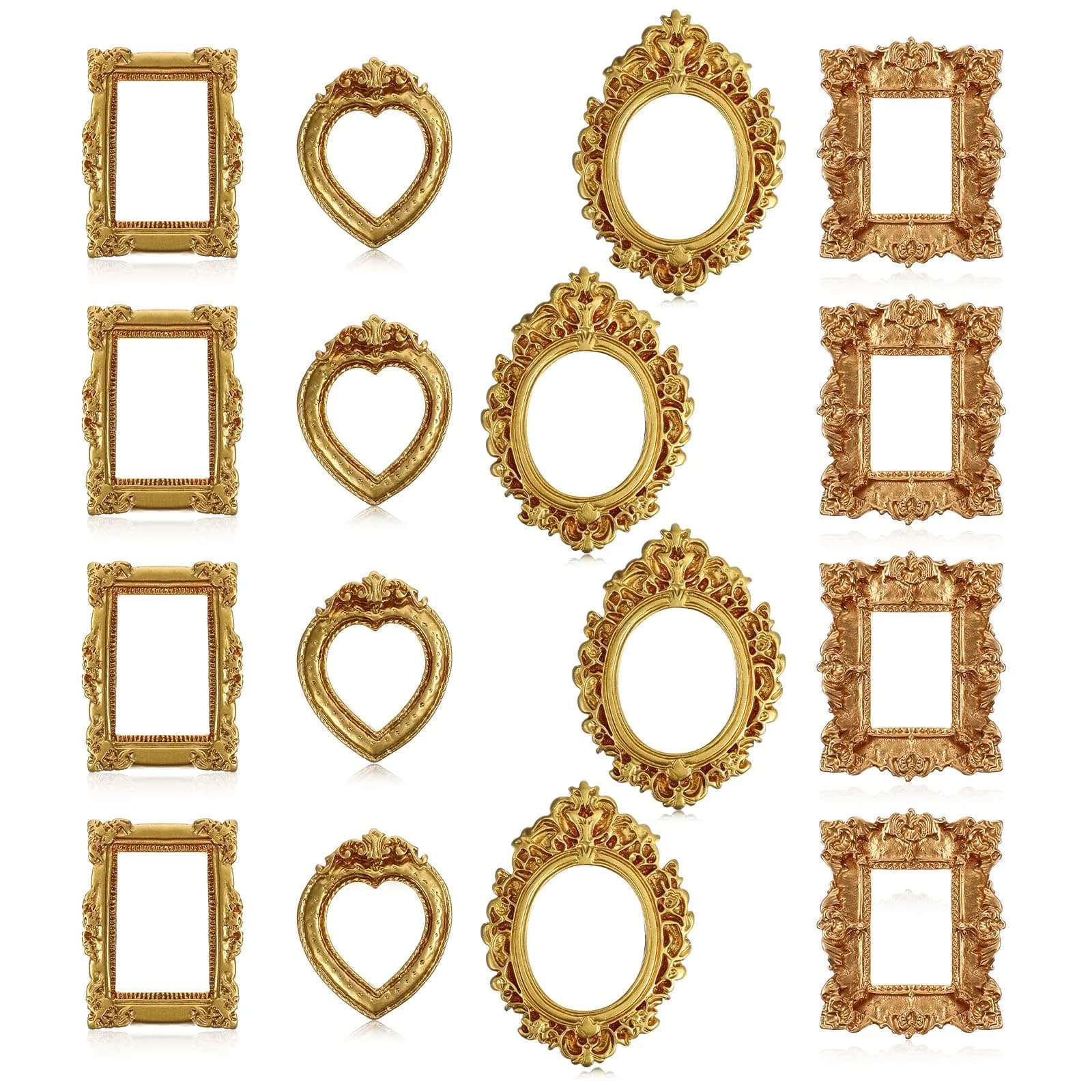 Ymapinc 12 Pcs Small Vintage Gold Picture Frames | Mini Wall & Tabletop Decor - main product image