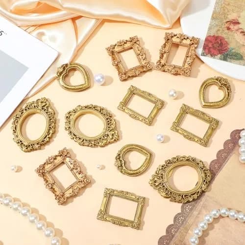Ymapinc 12 Pcs Small Vintage Gold Picture Frames | Mini Wall & Tabletop Decor thumbnail 4