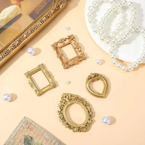 Ymapinc 12 Pcs Small Vintage Gold Picture Frames | Mini Wall & Tabletop Decor thumbnail 6