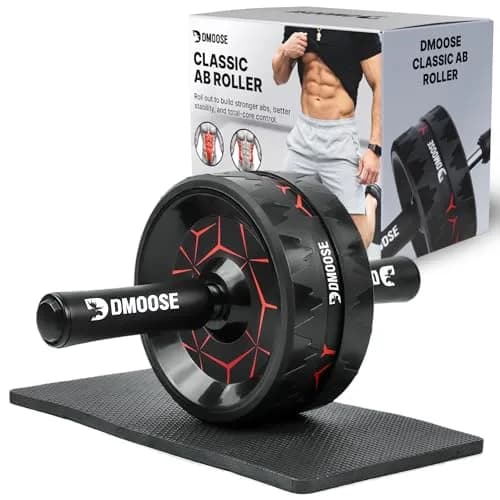 DMoose Fitness Ab Roller Wheel for Core Strength Training | 3.2 Inch Dual-Wheel, 440lb Steel Shaft, Non-Slip EVA Handles thumbnail 1