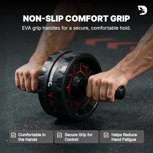 DMoose Fitness Ab Roller Wheel for Core Strength Training | 3.2 Inch Dual-Wheel, 440lb Steel Shaft, Non-Slip EVA Handles thumbnail 6