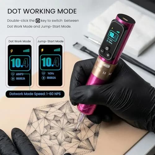 Wormhole Wireless Tattoo Pen Kit WTK0253 | Professional Rotary Tattoo Machine for Eyebrow & Detail Work thumbnail 6