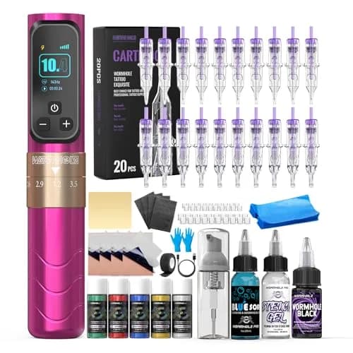 Wormhole Wireless Tattoo Pen Kit WTK0253 | Professional Rotary Tattoo Machine for Eyebrow & Detail Work thumbnail 1