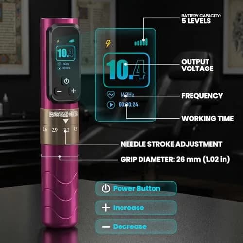 Wormhole Wireless Tattoo Pen Kit WTK0253 | Professional Rotary Tattoo Machine for Eyebrow & Detail Work thumbnail 3