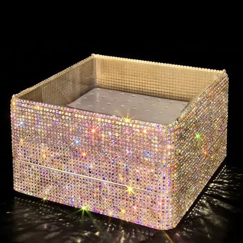 CORFULRA Nail Drill Bit Holder, Organizer, Large Case for Nail Bits, Diamond, 11cm x 11cm x 7cm thumbnail 1