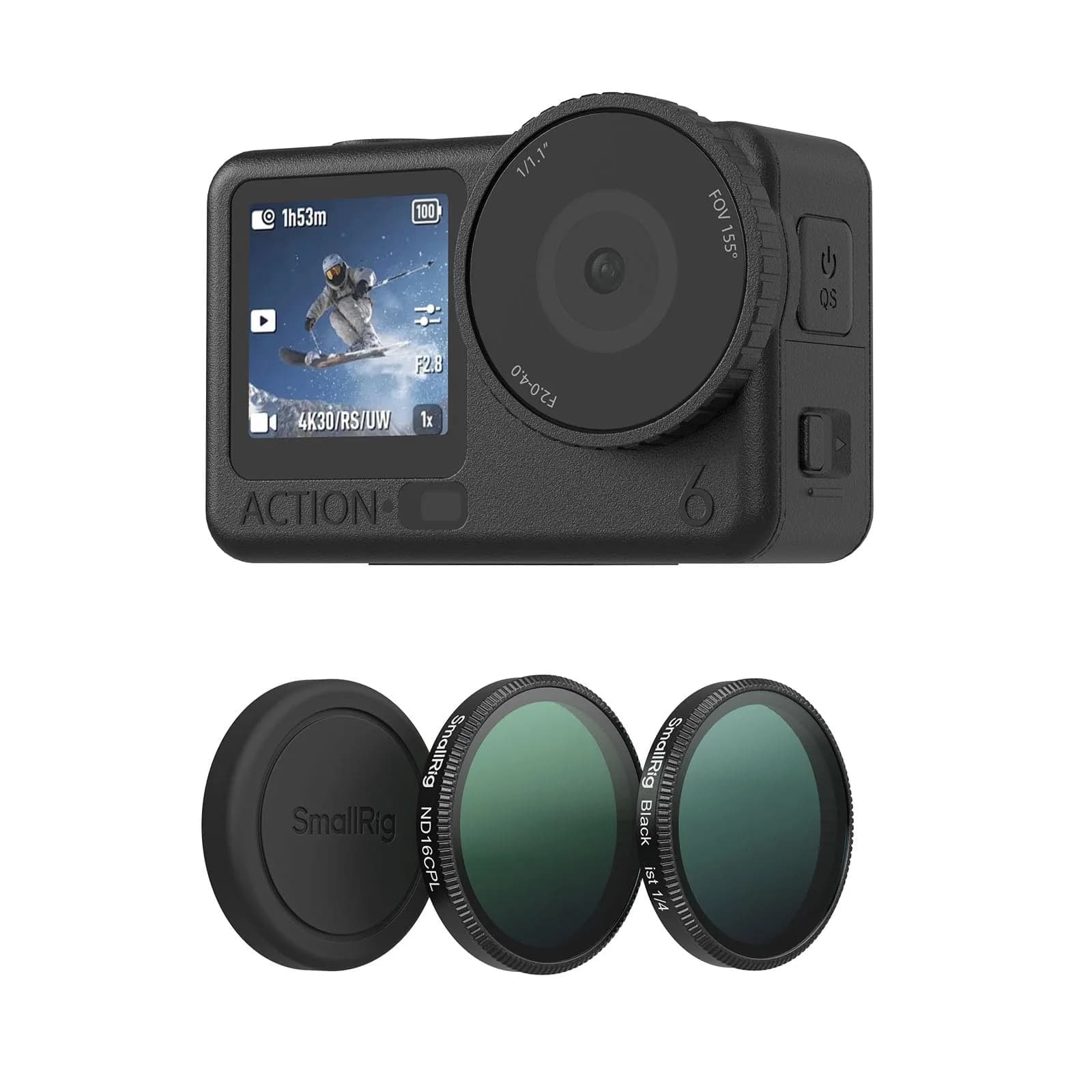 SmallRig Filter Kit for DJI Osmo Action 6, ND16/CPL & 1/4 Black Mist Filter Kit with Silicone Cover | Camera Lens Filter India - main product image