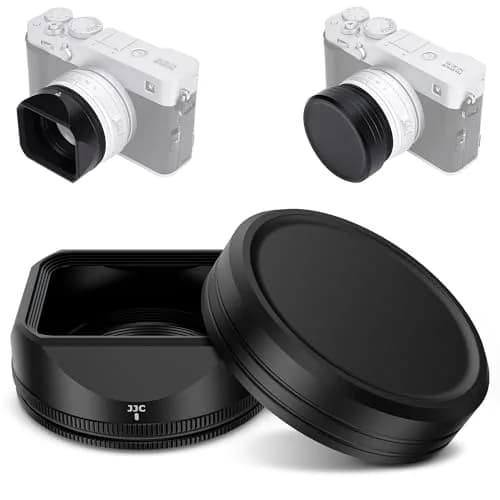 JJC Metal LH-XF27 Lens Hood Shade w Cap & Adapter Ring for Fujifilm XF 23mm F2.8 | Square Lens Protector with Aluminum Durability thumbnail 1