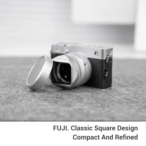JJC Metal LH-XF27 Lens Hood Shade w Cap & Adapter Ring for Fujifilm XF 23mm F2.8 | Square Lens Protector with Aluminum Durability thumbnail 7