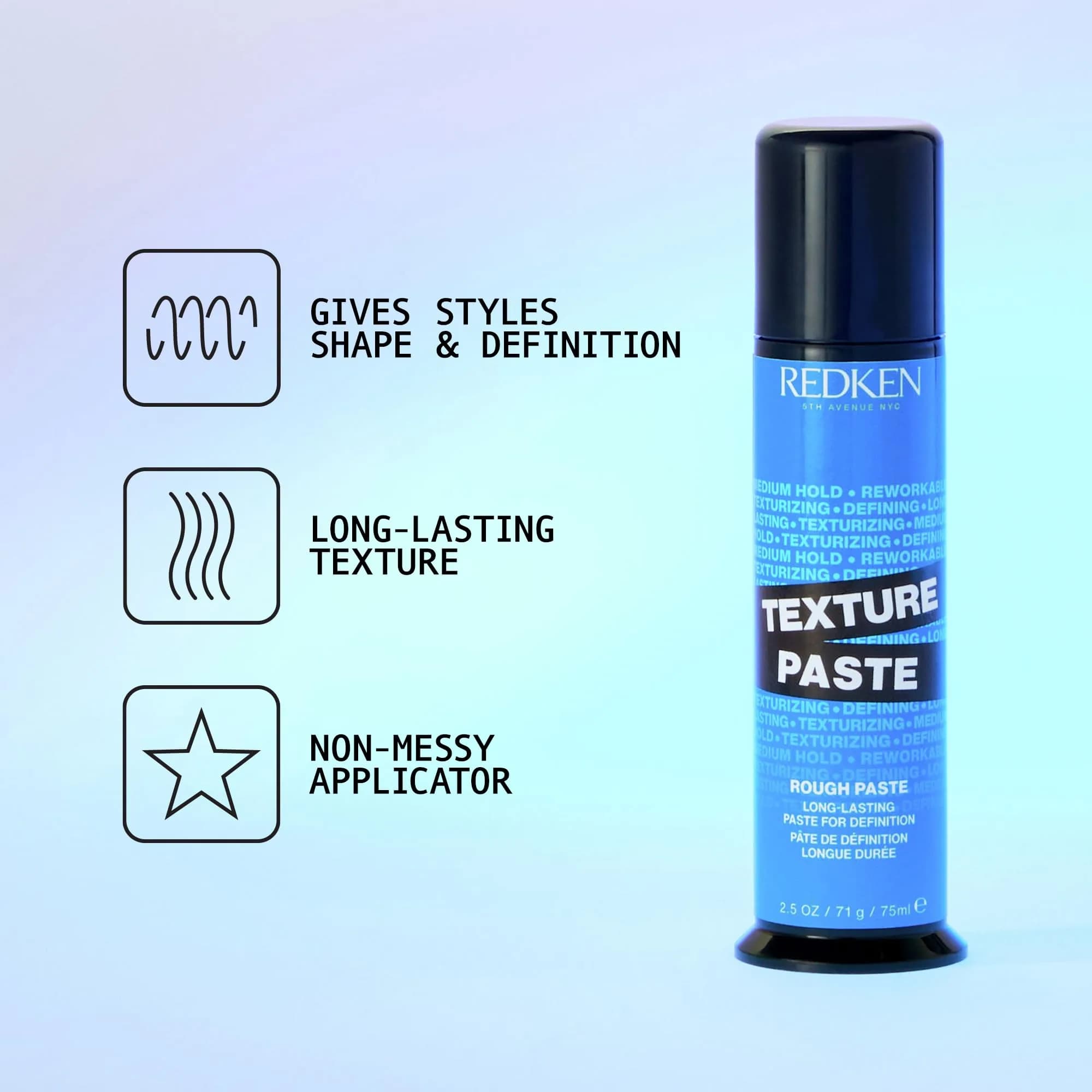 Redken Texture Paste Styling Paste 100ml (3.4 Oz) | Flexible Control for Matte Finish Styles - view 2