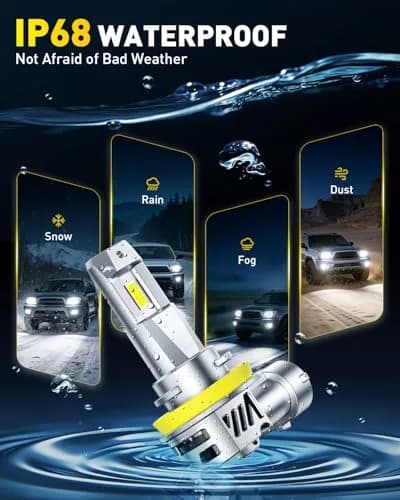 AUXITO H11 LED Bulbs 120,000LM Cool White (Pack of 2) | 1500% Brighter Than Halogen thumbnail 8