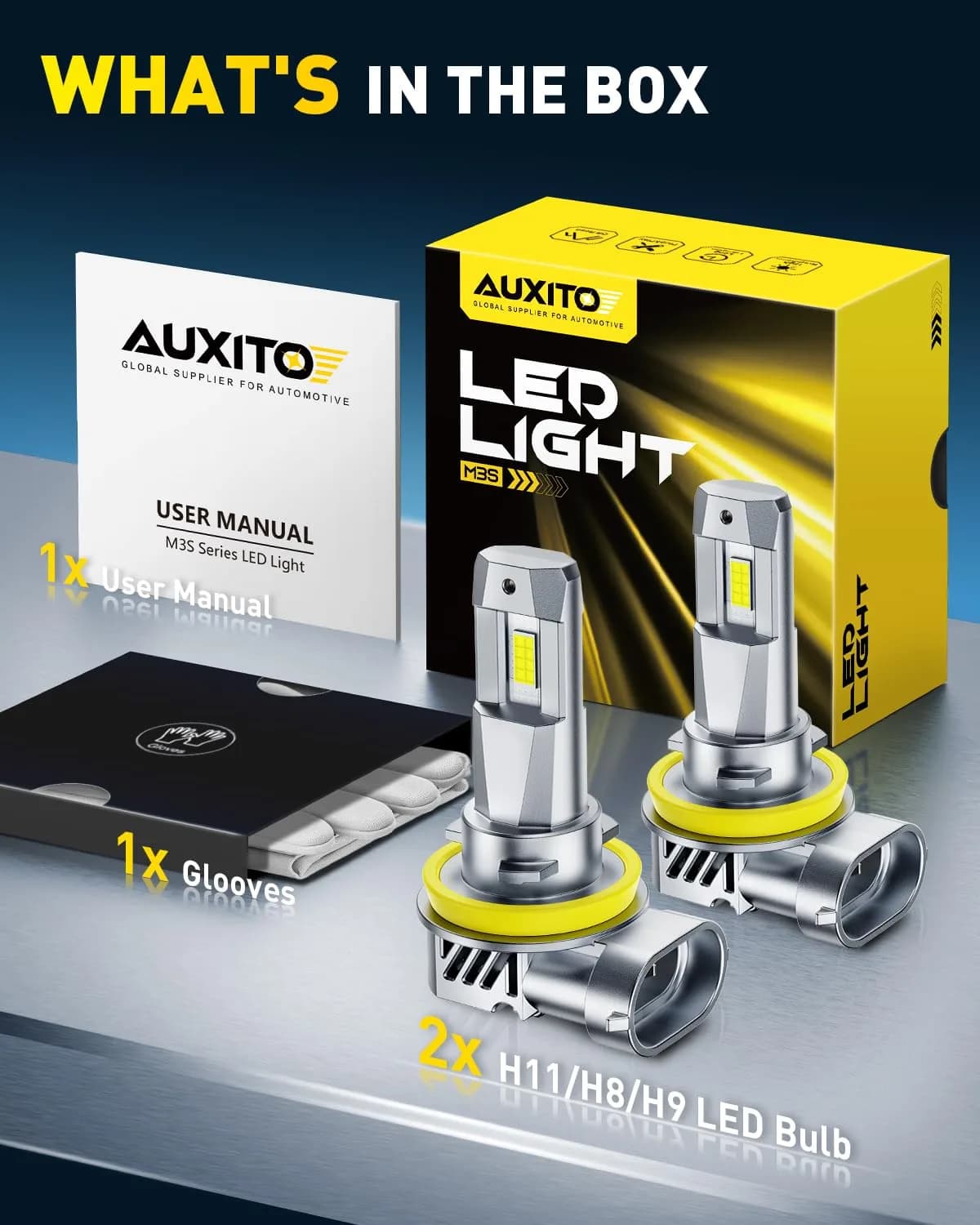 AUXITO H11 LED Bulbs 120,000LM Cool White (Pack of 2) | 1500% Brighter Than Halogen - view 9