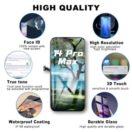 SIMDOG iPhone 14 Pro Max Screen Replacement Kit 6.7" Full HD | Compatible with A2651, A2893, A2896, A2895, A2894 thumbnail 5