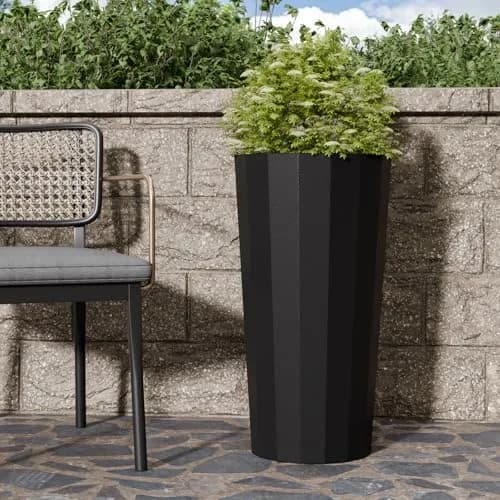Diyfire Tall Planters for Outdoor Plants | Large 23.6 Inch Conical Flower Pots with Drainage Holes thumbnail 7