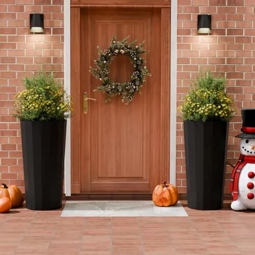 Diyfire Tall Planters for Outdoor Plants | Large 23.6 Inch Conical Flower Pots with Drainage Holes thumbnail 9