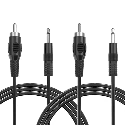RFAdapter 3.5mm Mono to RCA Mono Cable 1.83m (6ft) 2-Pack | Connect Mono Audio Devices thumbnail 1