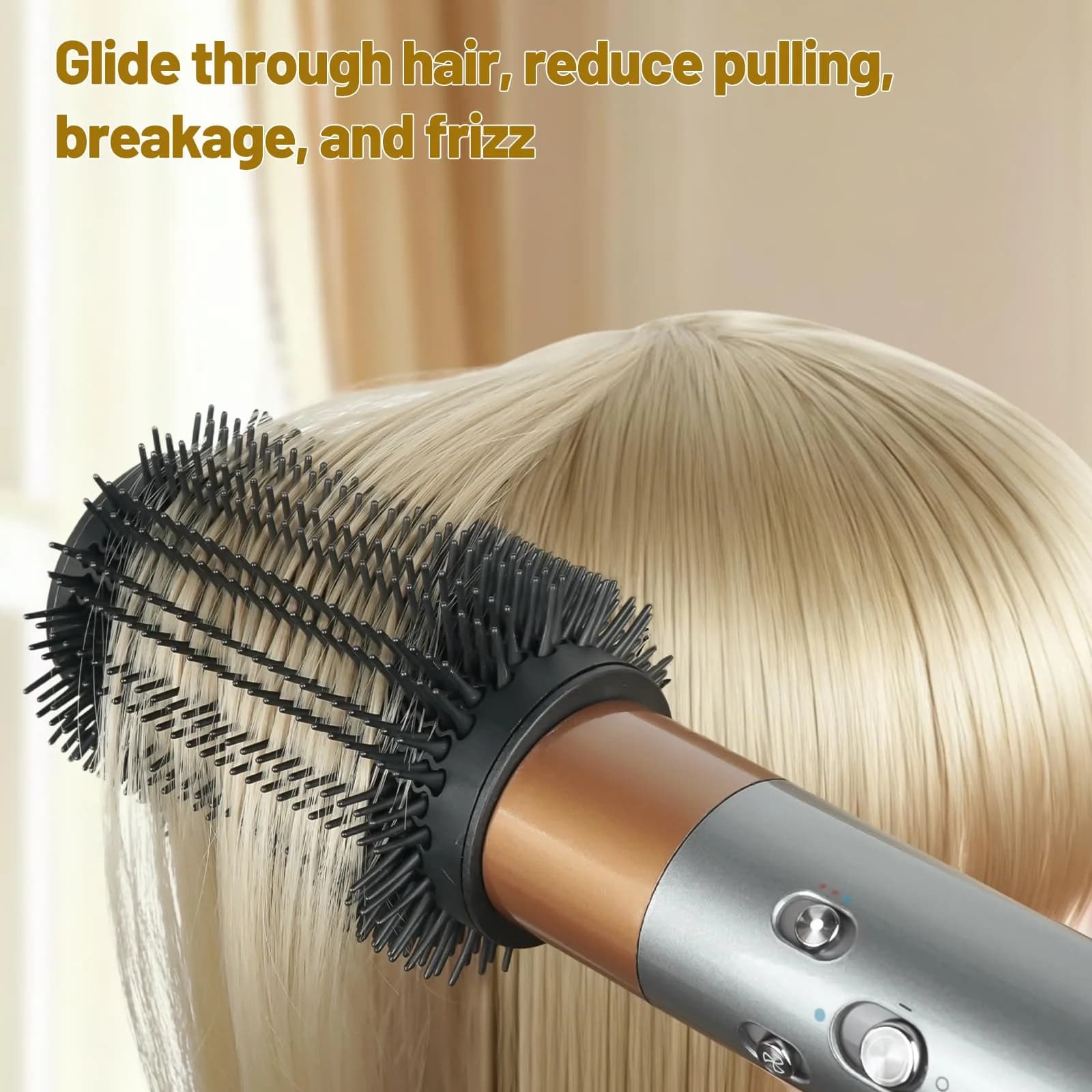 ZEPHBLOW 3-Inch Large Round Brush for Dyson Airwrap Attachments | Flexible Bristles for Volume & Smooth Curling thumbnail 5